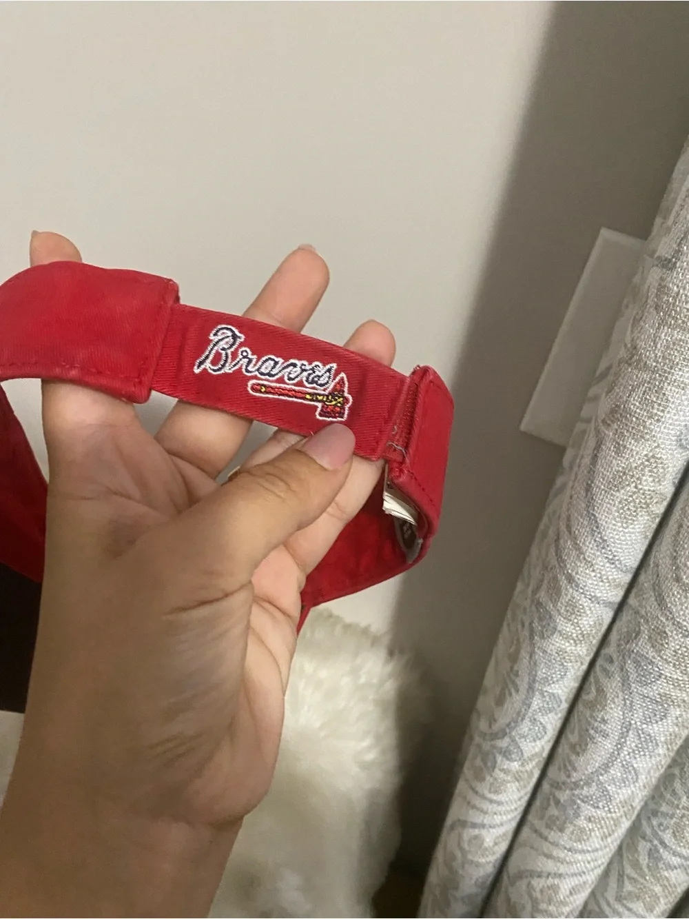 Nike Red Braves Kids Visor